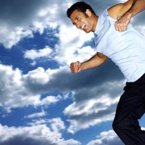 man exercising to increase serotonin